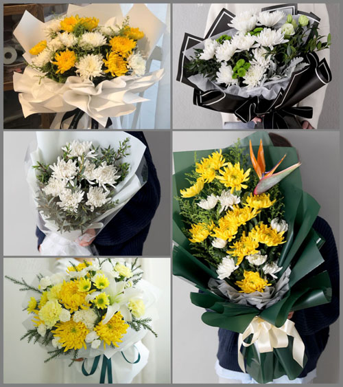 山东济宁鱼台县王庙镇王花园村白事花束代送